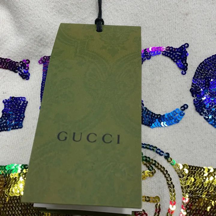 Gucci Gucci Vintage Logo Sequin Hooded Sweatshirt Size L / US 10 / IT 46 - 5 Thumbnail