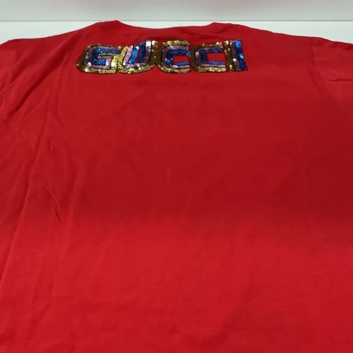 Gucci Gucci Red Printed Short Sleeve T-Shirt Size M / US 6-8 / IT 42-44 - 7 Thumbnail
