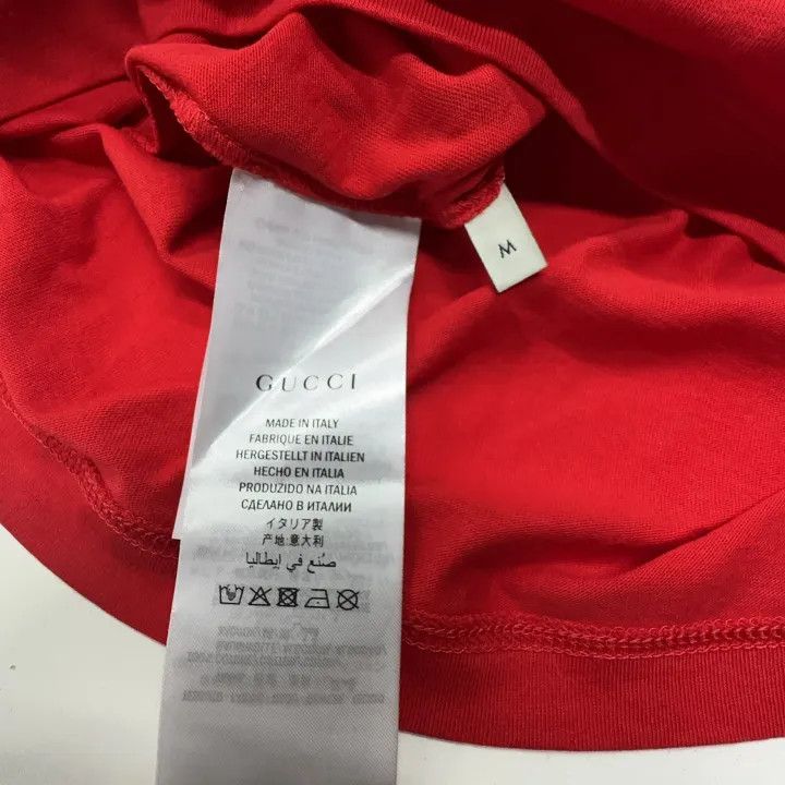 Gucci Gucci Red Printed Short Sleeve T-Shirt Size M / US 6-8 / IT 42-44 - 3 Thumbnail