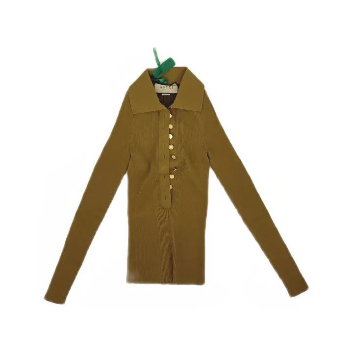 Gucci Gucci Brown Long Sleeve Knit Top Size XS / US 0-2 / IT 36-38 - 2 Thumbnail