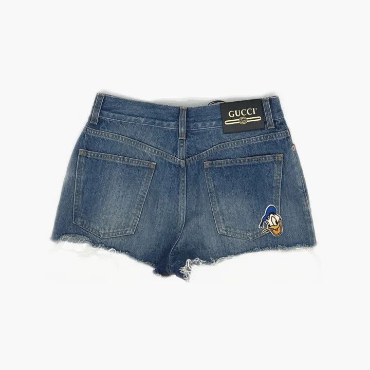 Gucci GUCCI Duck Print Distressed Denim Shorts for Women Size 26" / US 2 / IT 38 - 3 Thumbnail