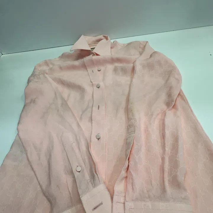 Gucci Gucci Pink Logo Print Long Sleeve Shirt Size M / US 6-8 / IT 42-44 - 10 Thumbnail