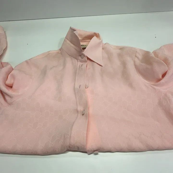 Gucci Gucci Pink Logo Print Long Sleeve Shirt Size M / US 6-8 / IT 42-44 - 12 Thumbnail