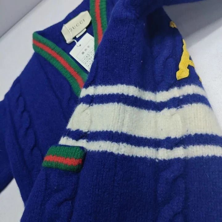 Gucci Gucci Blue Striped Wool Knit Cardigan Size XS / US 0-2 / IT 36-38 - 16 Thumbnail