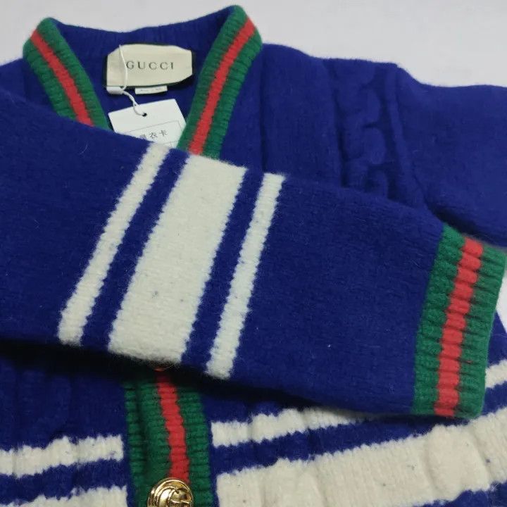 Gucci Gucci Blue Striped Wool Knit Cardigan Size XS / US 0-2 / IT 36-38 - 9 Thumbnail