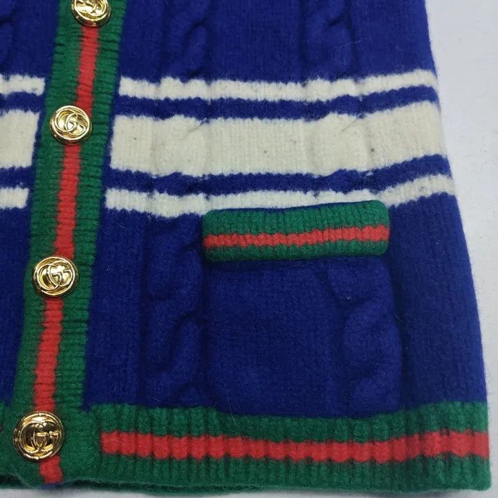 Gucci Gucci Blue Striped Wool Knit Cardigan Size XS / US 0-2 / IT 36-38 - 13 Thumbnail