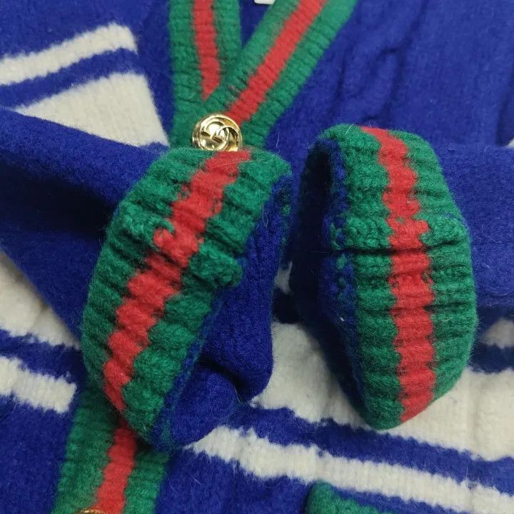 Gucci Gucci Blue Striped Wool Knit Cardigan Size XS / US 0-2 / IT 36-38 - 12 Thumbnail