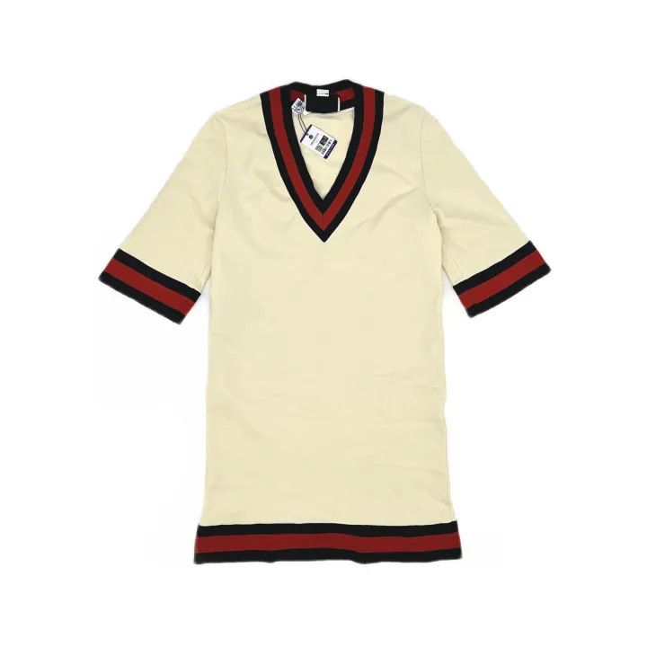 Gucci Gucci V-Neck Short Sleeve Dress in Cream Size M / US 6-8 / IT 42-44 - 2 Thumbnail