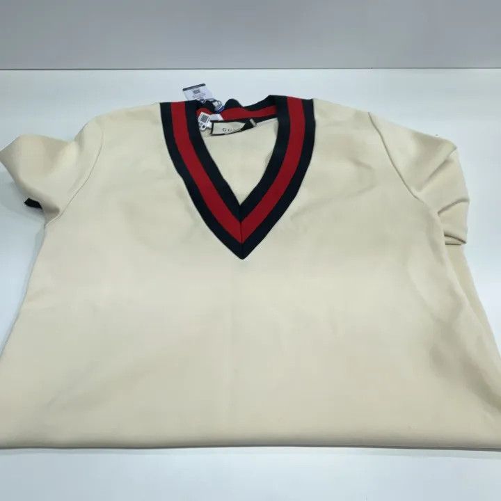 Gucci Gucci V-Neck Short Sleeve Dress in Cream Size M / US 6-8 / IT 42-44 - 9 Thumbnail