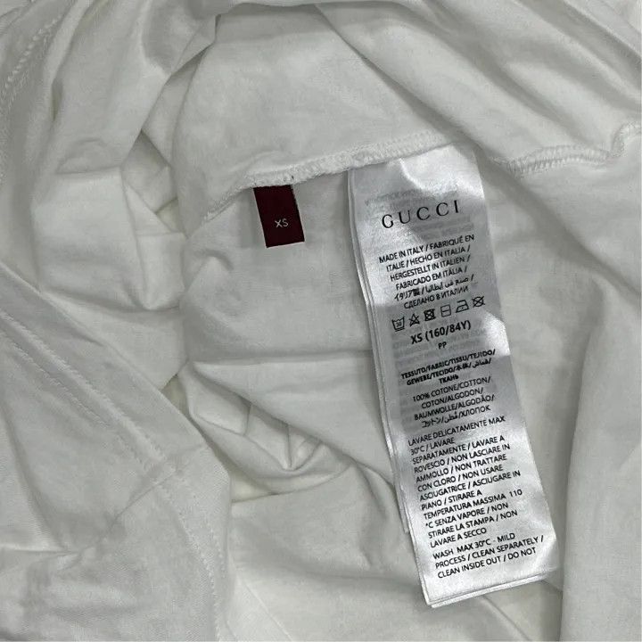 Gucci Gucci White Logo Print Short Sleeve T-Shirt Size XS / US 0-2 / IT 36-38 - 3 Thumbnail