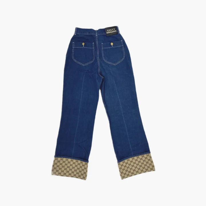 Gucci Gucci Canvas Cuffed Straight-Leg Jeans for Women Size 26" / US 2 / IT 38 - 3 Thumbnail