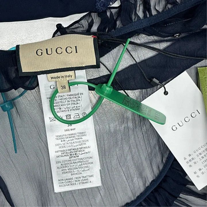 Gucci Gucci SS21 Ruffled Long Sleeve Shirt in Blue Size M / US 6-8 / IT 42-44 - 4 Thumbnail