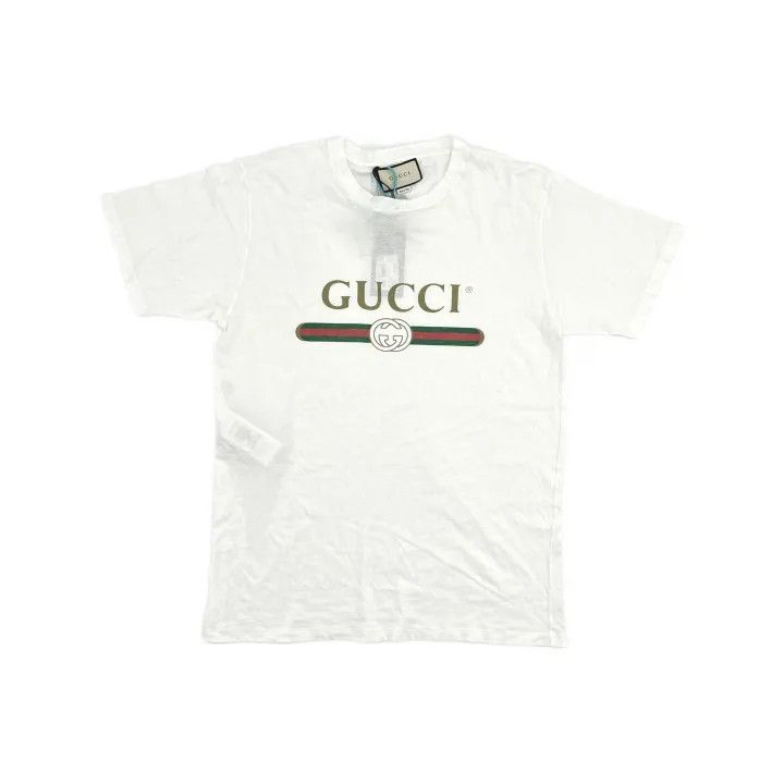 Gucci Gucci Logo Print Short Sleeve T-shirt for Women Size L / US 10 / IT 46 - 2 Thumbnail