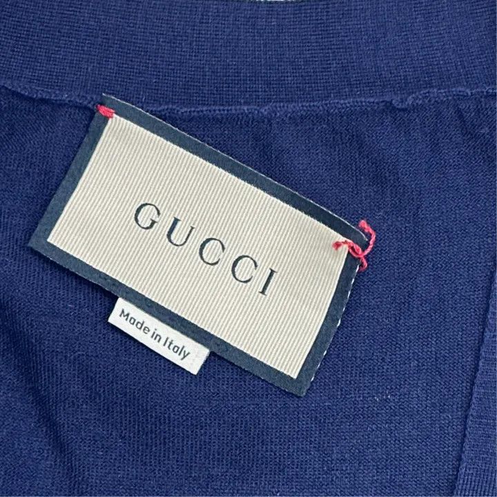 Gucci Gucci Blue V-Neck Long Sleeve Knit Sweater Size M / US 6-8 / IT 42-44 - 4 Thumbnail