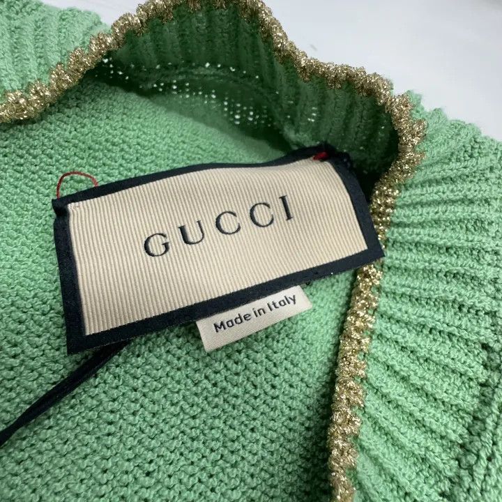 Gucci Gucci Green Long Sleeve Knit Cardigan Size XS / US 0-2 / IT 36-38 - 2 Thumbnail