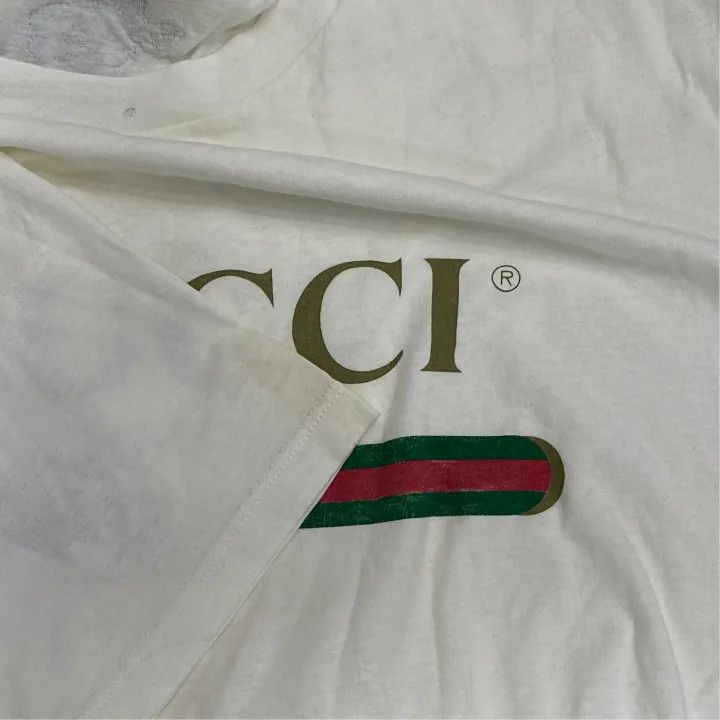 Gucci Gucci Logo Print Short Sleeve T-Shirt for Women Size L / US 10 / IT 46 - 9 Thumbnail