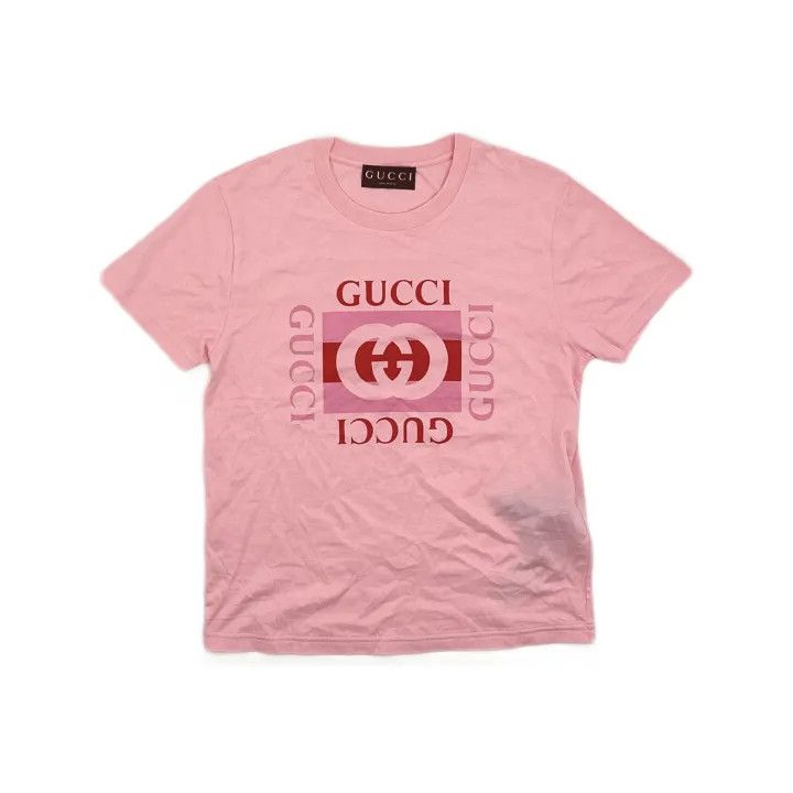 Gucci Gucci Logo Print Pink T-Shirt for Women Size S / US 4 / IT 40 - 2 Thumbnail