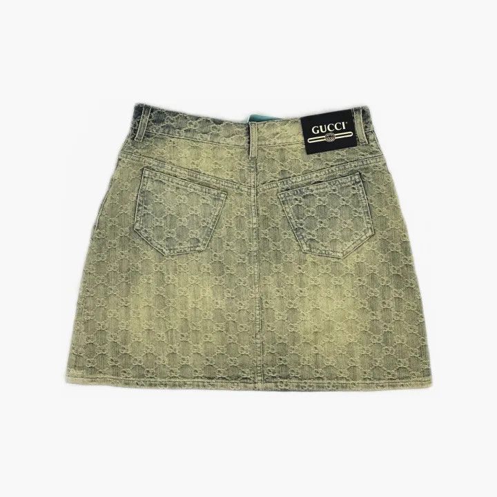 Gucci Gucci SS22 GG A-Line Denim Skirt Size 42" / US 20 - 3 Thumbnail