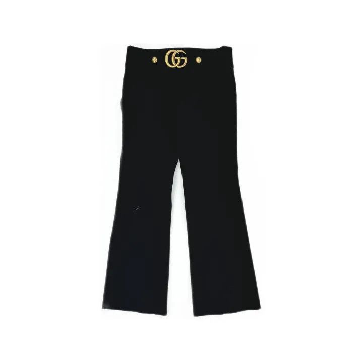 Gucci Gucci Black Logo Casual Trousers for Women Size 38" / US 16 / IT 52 - 2 Thumbnail