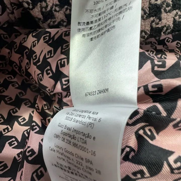 Gucci Gucci Pink Houndstooth Collar Jacket for Women Size M / US 6-8 / IT 42-44 - 4 Thumbnail