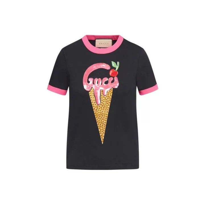 Gucci Gucci Black Logo Short Sleeve T-Shirt Size S / US 4 / IT 40 - 2 Thumbnail