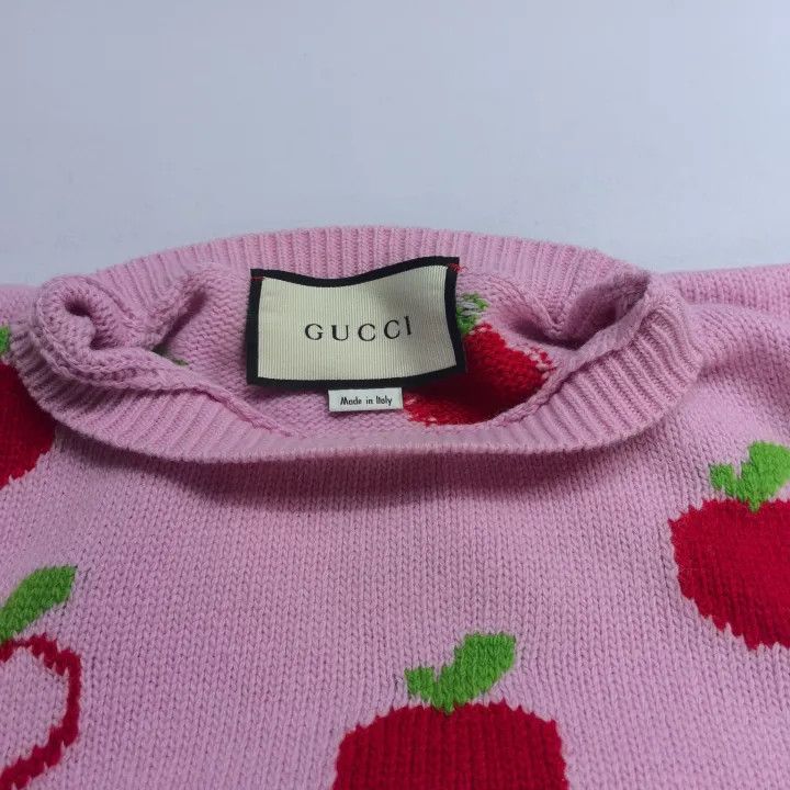 Gucci Gucci Pink Apple Pattern Wool Sweater Size L / US 10 / IT 46 - 8 Thumbnail