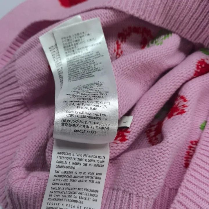 Gucci Gucci Pink Apple Pattern Wool Sweater Size L / US 10 / IT 46 - 6 Thumbnail