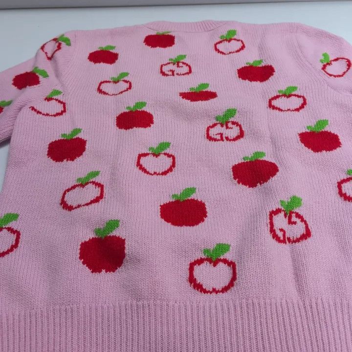 Gucci Gucci Pink Apple Pattern Wool Sweater Size L / US 10 / IT 46 - 7 Thumbnail