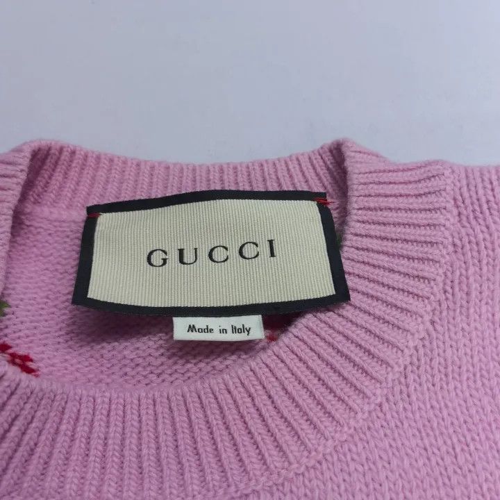Gucci Gucci Pink Apple Pattern Wool Sweater Size L / US 10 / IT 46 - 3 Thumbnail