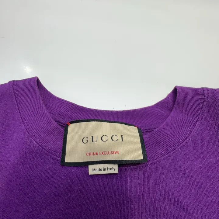 Gucci Gucci Purple Graphic Short Sleeve Sweater Size XXS / US 00 / IT 34 - 6 Thumbnail