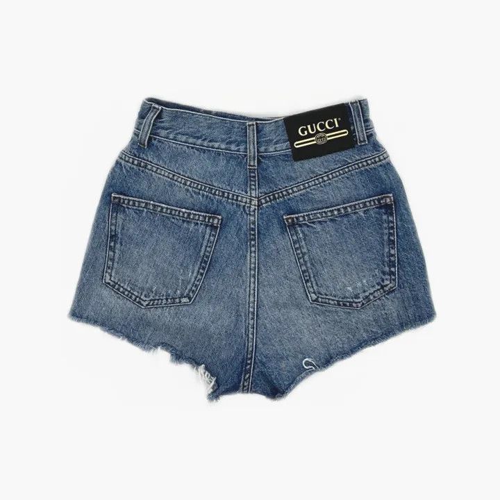Gucci Gucci FW21 Apple Pattern Denim Shorts Size 24" / US 00 / IT 34 - 3 Thumbnail