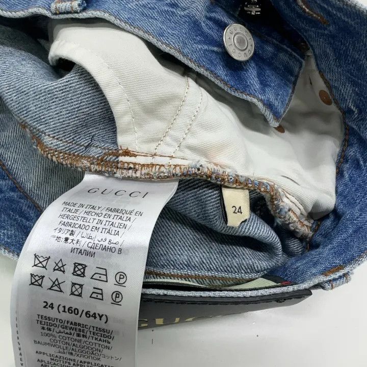 Gucci Gucci Blue Apple Pattern Denim Shorts Size 24" / US 00 / IT 34 - 7 Thumbnail
