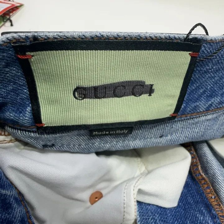 Gucci Gucci Logo Apple Design Denim Shorts Size 24" / US 00 / IT 34 - 7 Thumbnail