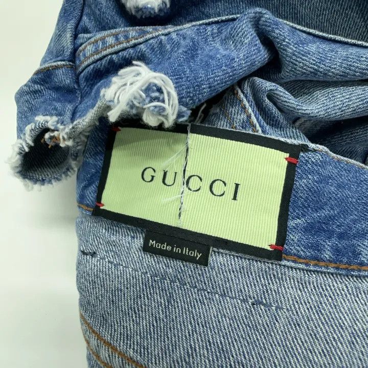 Gucci Gucci FW21 Apple Pattern Denim Shorts for Women Size 24" / US 00 / IT 34 - 7 Thumbnail