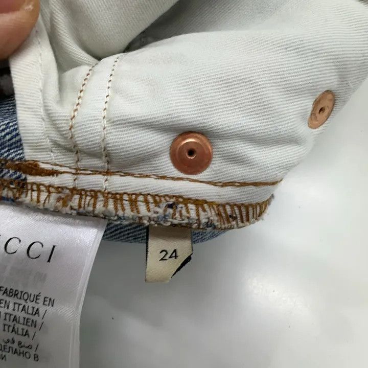 Gucci Gucci FW21 Apple Pattern Denim Shorts for Women Size 24" / US 00 / IT 34 - 5 Thumbnail