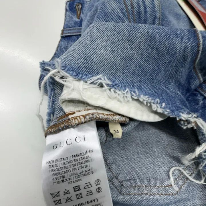 Gucci Gucci Blue Casual Apple Pattern Denim Shorts Size 24" / US 00 / IT 34 - 7 Thumbnail