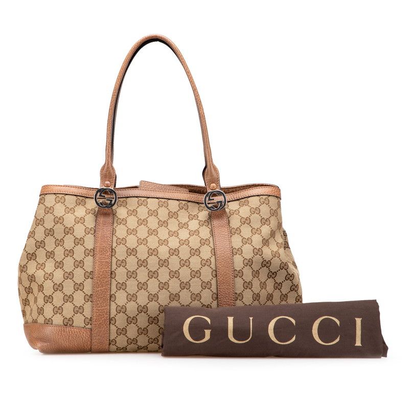 Gucci Gucci Gucci Miss GG GG Canvas Tote Bag Leather Tote Bag 353122 Size ONE SIZE - 10 Thumbnail