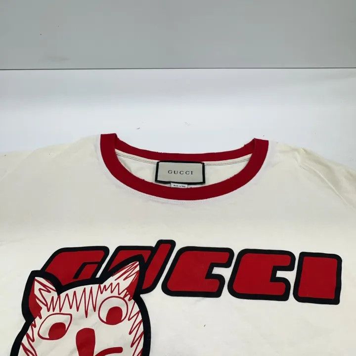 Gucci Gucci Cat Print Oversized Short Sleeve T-shirt Size L / US 10 / IT 46 - 7 Thumbnail