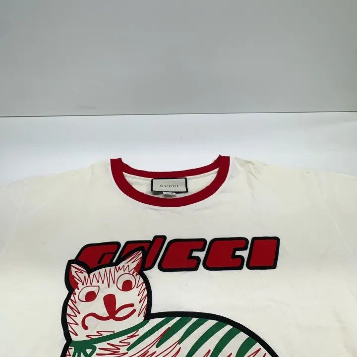 Gucci Gucci Cat Print Oversized Short Sleeve T-shirt Size L / US 10 / IT 46 - 11 Thumbnail