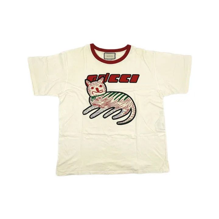Gucci Gucci Cat Print Oversized Short Sleeve T-shirt Size L / US 10 / IT 46 - 2 Thumbnail