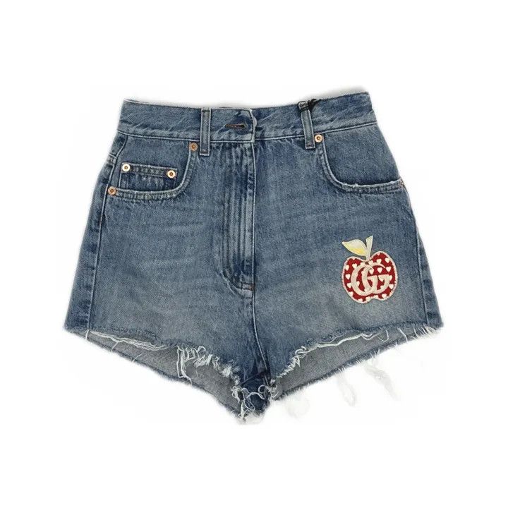 Gucci Gucci Apple Logo Casual Denim Shorts Size 24" / US 00 / IT 34 - 2 Thumbnail
