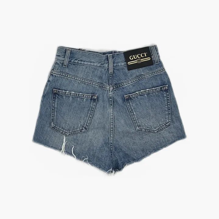 Gucci Gucci Apple Logo Casual Denim Shorts Size 24" / US 00 / IT 34 - 3 Thumbnail