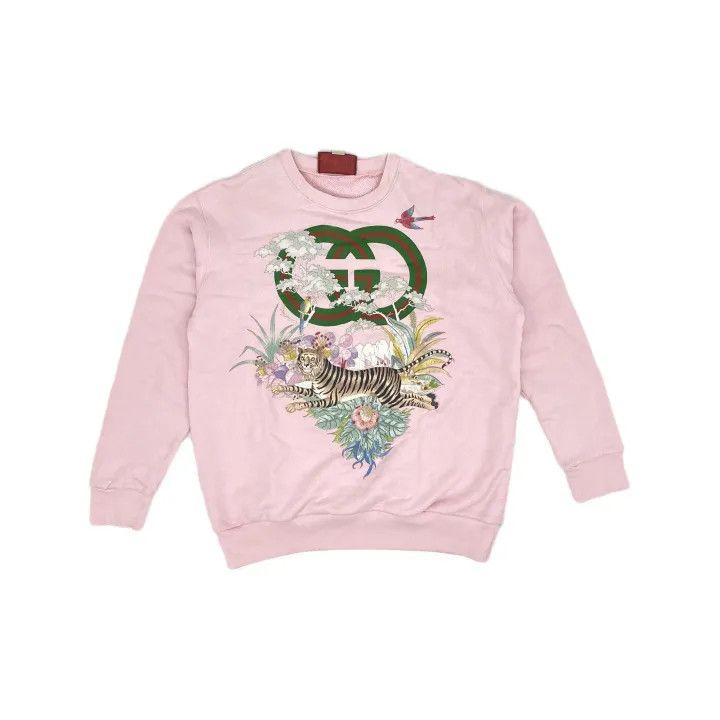 Gucci Gucci SS22 Pink Tiger Print Sweatshirt Size M / US 6-8 / IT 42-44 - 2 Thumbnail