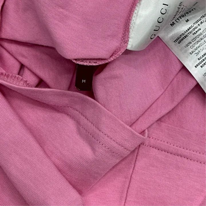 Gucci Gucci FW24 Logo Embroidered Pink T-Shirt Size M / US 6-8 / IT 42-44 - 3 Thumbnail