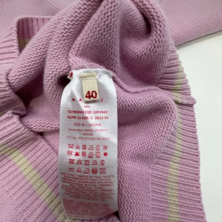 Marni Marni Pink Embroidered Logo Cropped Sweater Size M / US 6-8 / IT 42-44 - 4 Thumbnail