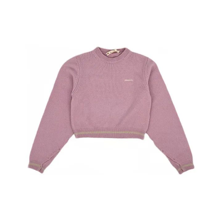 Marni Marni Pink Embroidered Logo Cropped Sweater Size M / US 6-8 / IT 42-44 - 2 Thumbnail