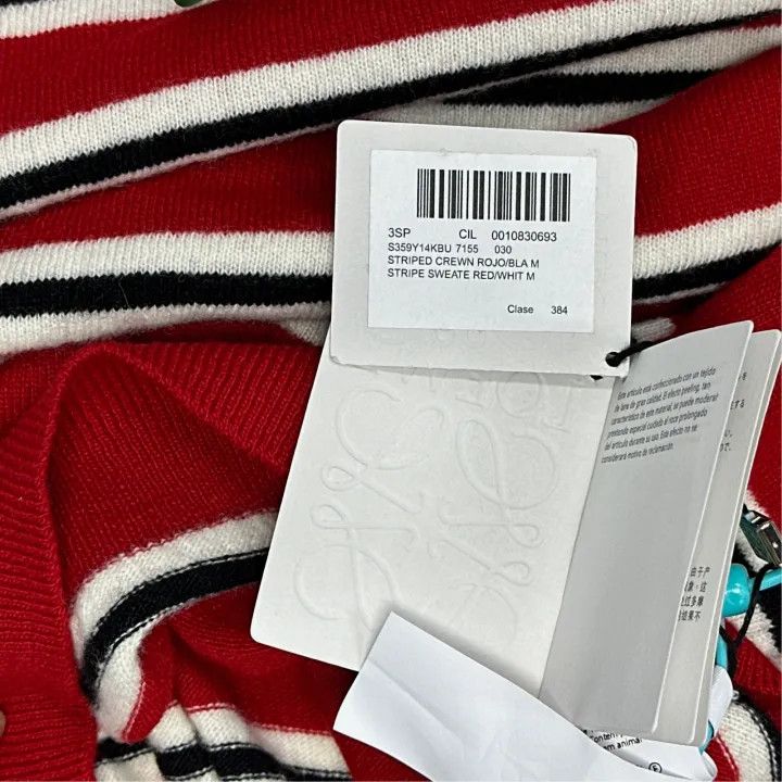 Loewe LOEWE Red Striped Knit Long Sleeve Sweater Size M / US 6-8 / IT 42-44 - 4 Thumbnail