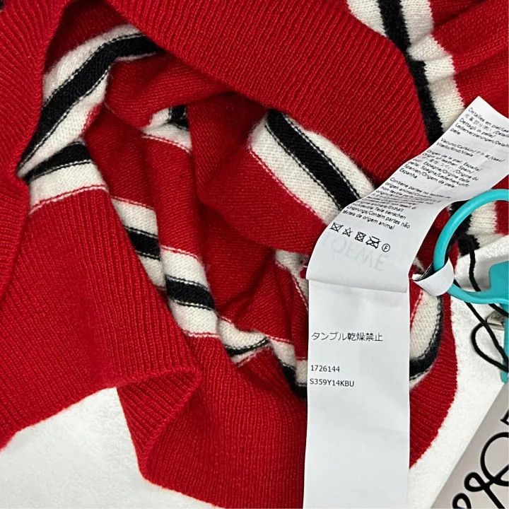 Loewe LOEWE Red Striped Knit Long Sleeve Sweater Size M / US 6-8 / IT 42-44 - 3 Thumbnail