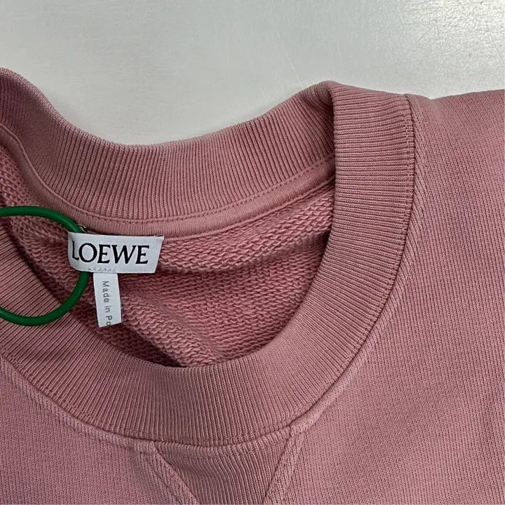 Loewe Loewe Pink Cropped Cotton Sweatshirt for Women Size M / US 6-8 / IT 42-44 - 3 Thumbnail