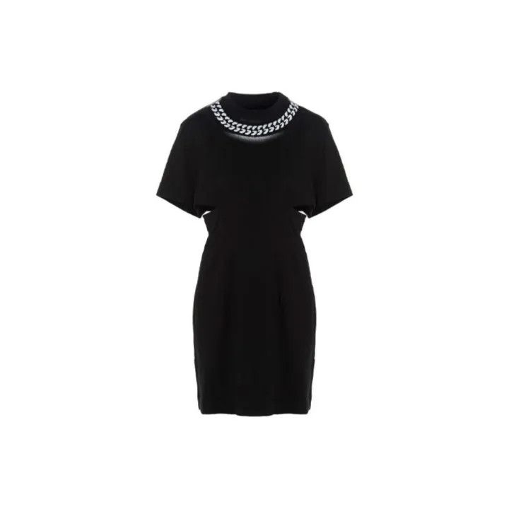 Givenchy Givenchy Black Chain Detail Short Sleeve Dress Size M / US 6-8 / IT 42-44 - 2 Thumbnail